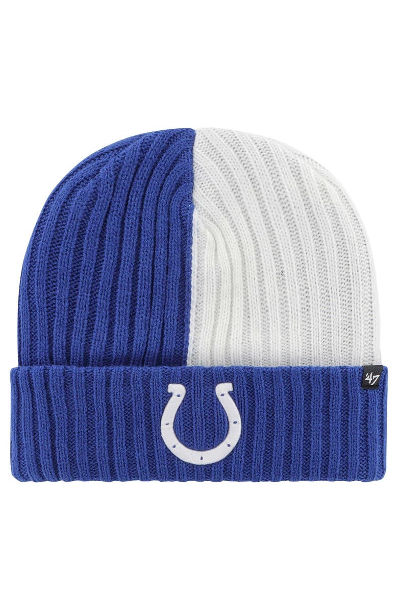 '47 Men's '47 Royal Indianapolis Colts Fracture Cuffed Knit Hat, Main, color, 
