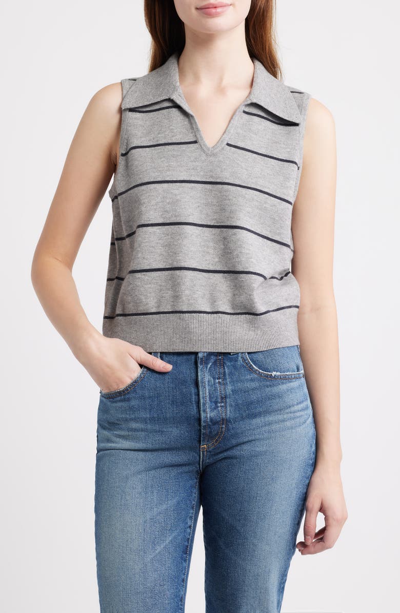 French Connection Sloane Sleeveless Top, Main, color, Heather Grey-Marine