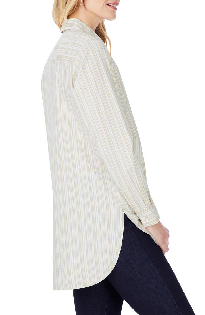 Foxcroft Vera Modern Mini Stripe Stretch Cotton Blend Shirt, Alternate, color,