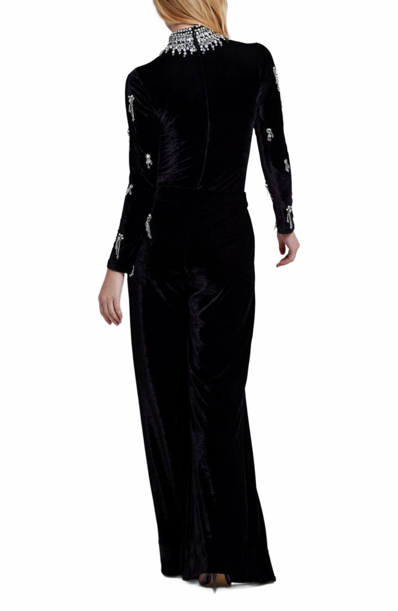 PatBO Hand-Beaded Velvet Bodysuit, Alternate, color, 