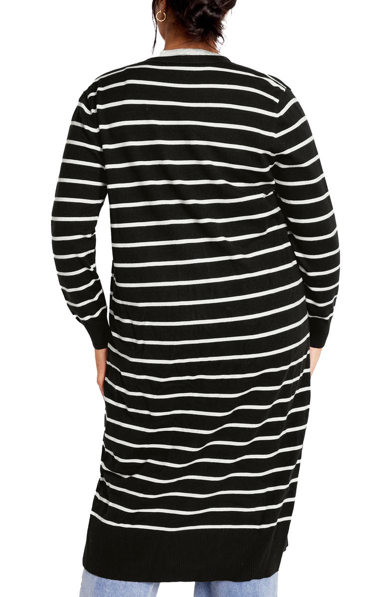 City Chic Josie Stripe Cardigan, Alternate, color, 