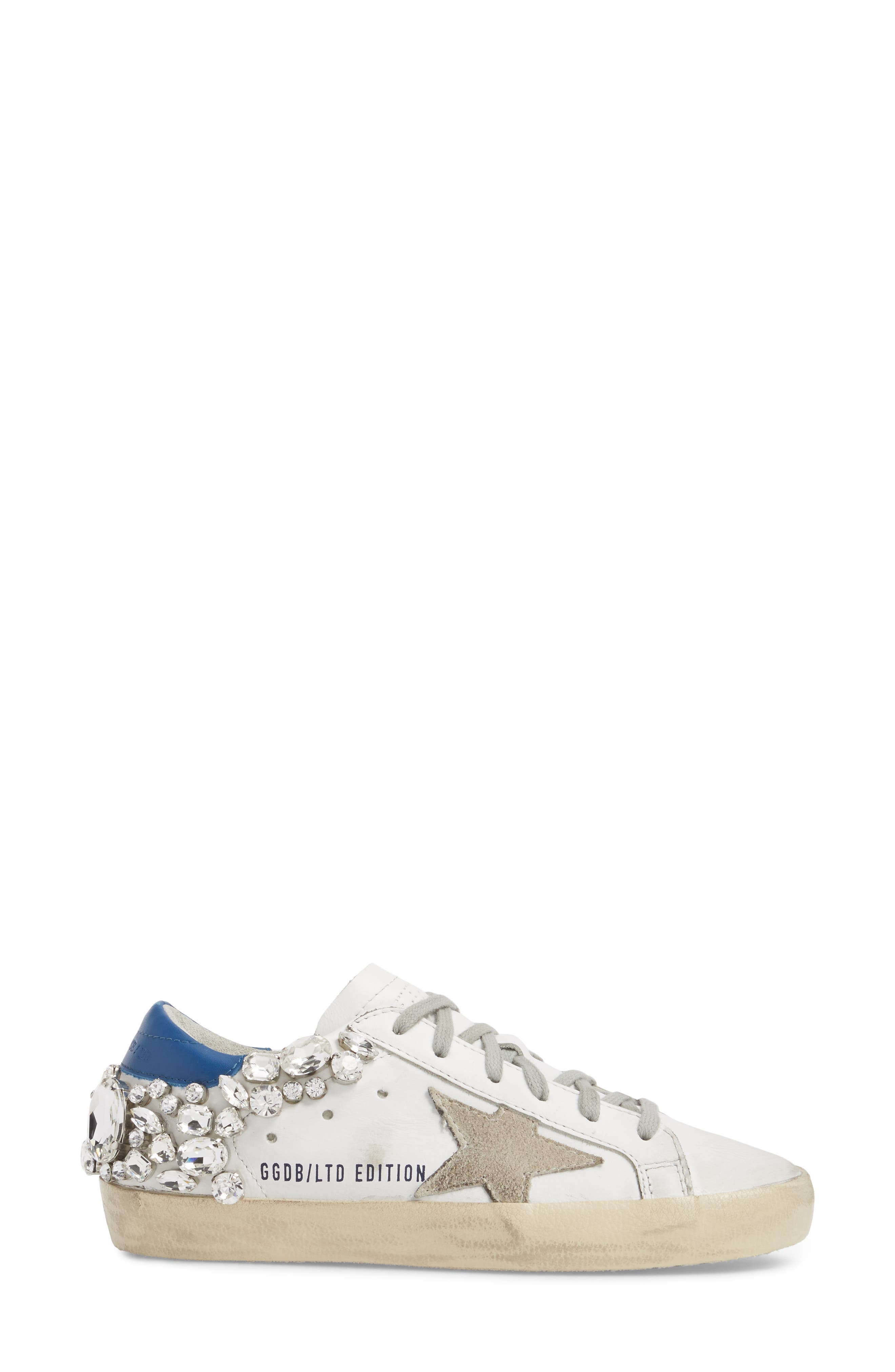 Superstar Embellished Sneaker, Alternate, color, WHITE/ GREY
