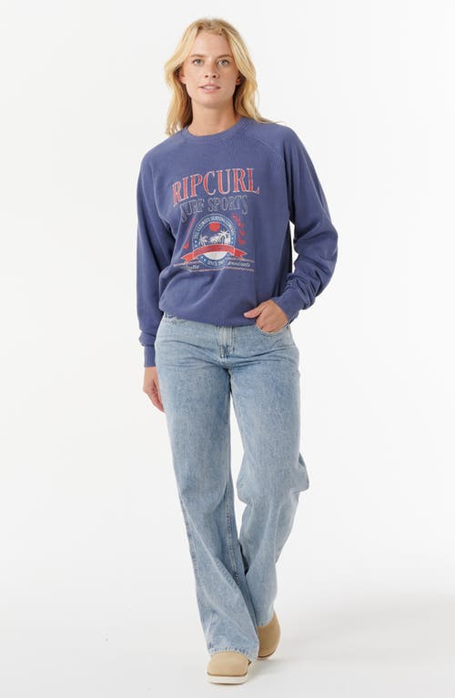 Rip Curl Surf Dept. Cotton Graphic Sweatshirt In Blue