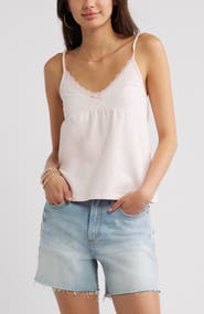 BP. Lace Trim Stretch Cotton Camisole