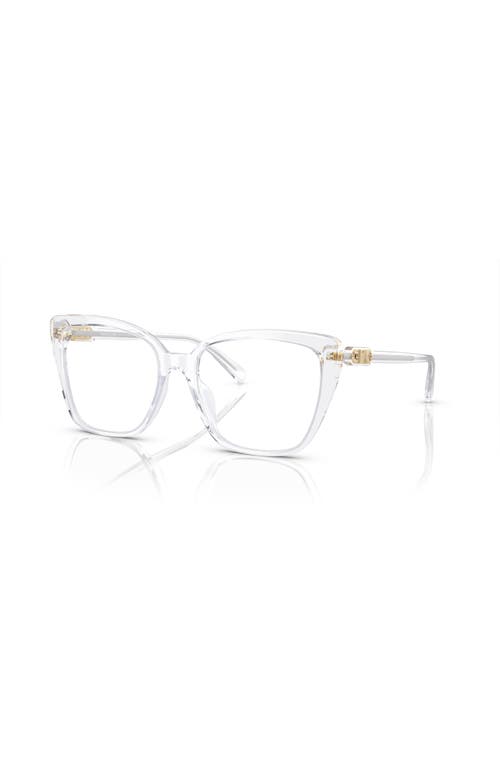 Michael Kors 53mm Square Optical Glasses In Transparent
