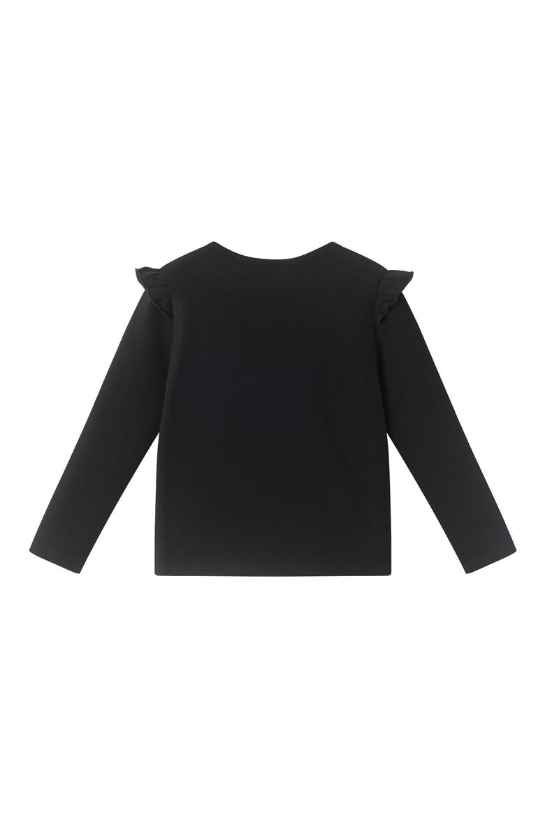 Kids' Dancing Skeletons Ruffled Top, Alternate, color, BLACK I