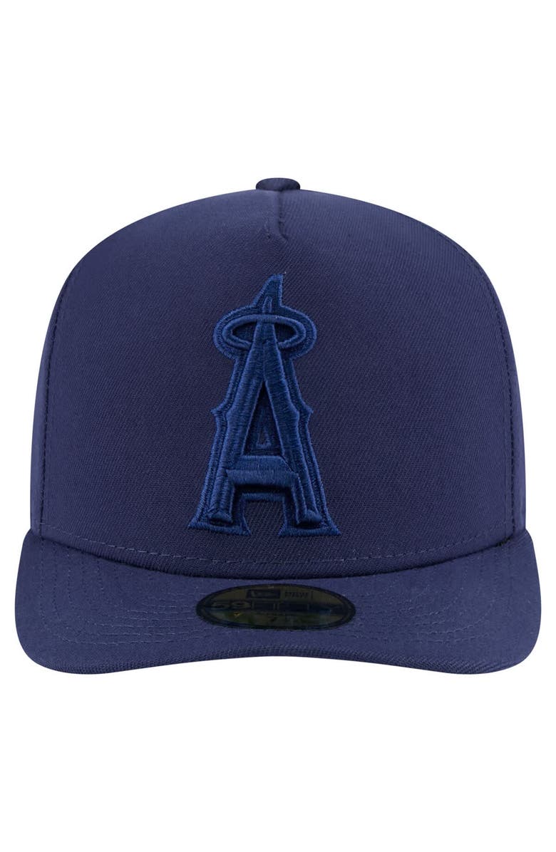 New Era Men's New Era Navy Los Angeles Angels Color Pack A-Frame 59FIFTY Fitted Hat, Alternate, color, Navy