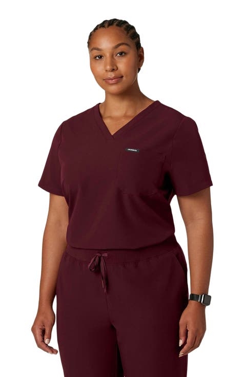 Rhena Women's 1-Pocket Classic V-Neck Scrub Top