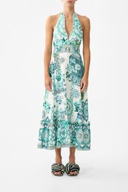 Camilla Ruffle Neck Halter Dress