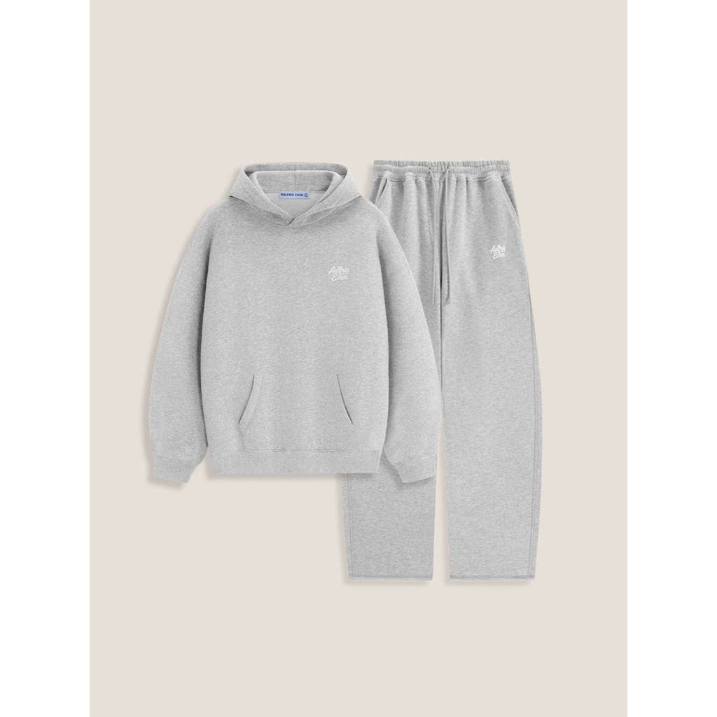 AELFRIC EDEN Cloud Essential Fleece Pullover Hoodie Super Baggy Set in Grey at Nordstrom, Size Medium