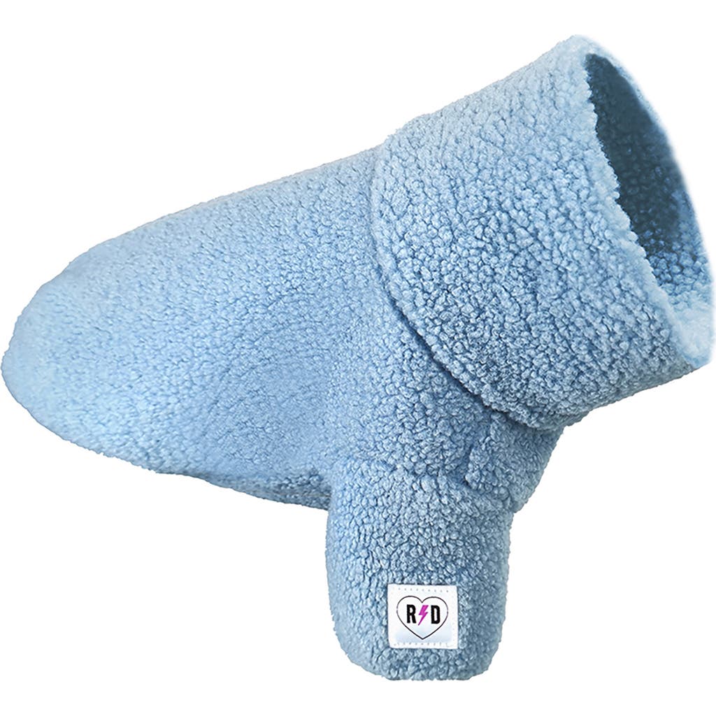 Rebel Dawg Boho Faux Shearling Pullover Dog Sweater In Blue