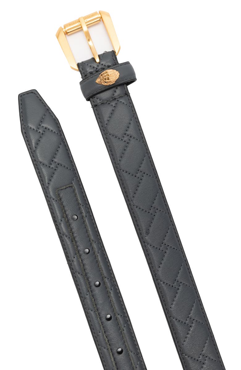 Kurt Geiger London Quilted Kensington Leather Belt, Alternate, color, 