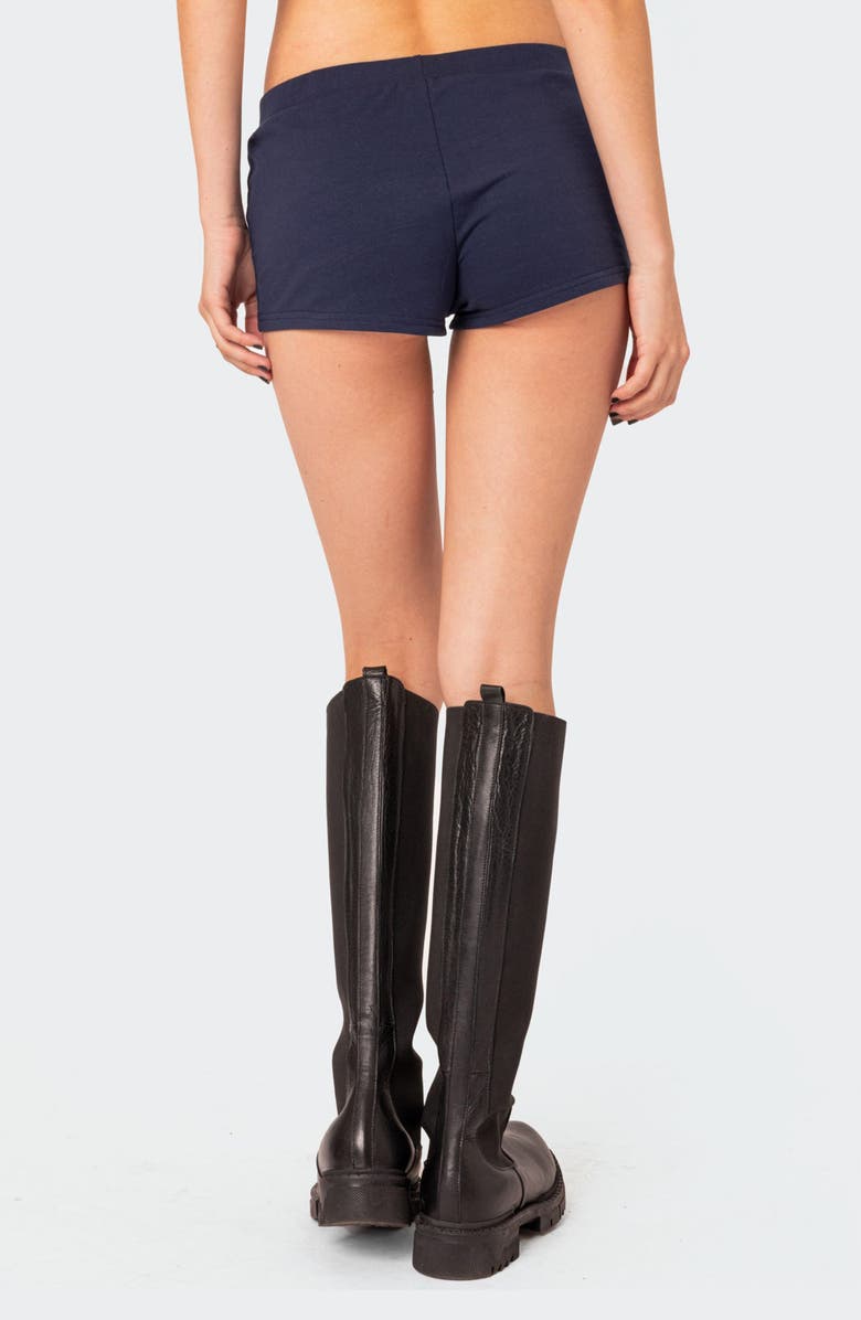 EDIKTED Jordan Stretch Cotton Micro Shorts, Alternate, color, Navy