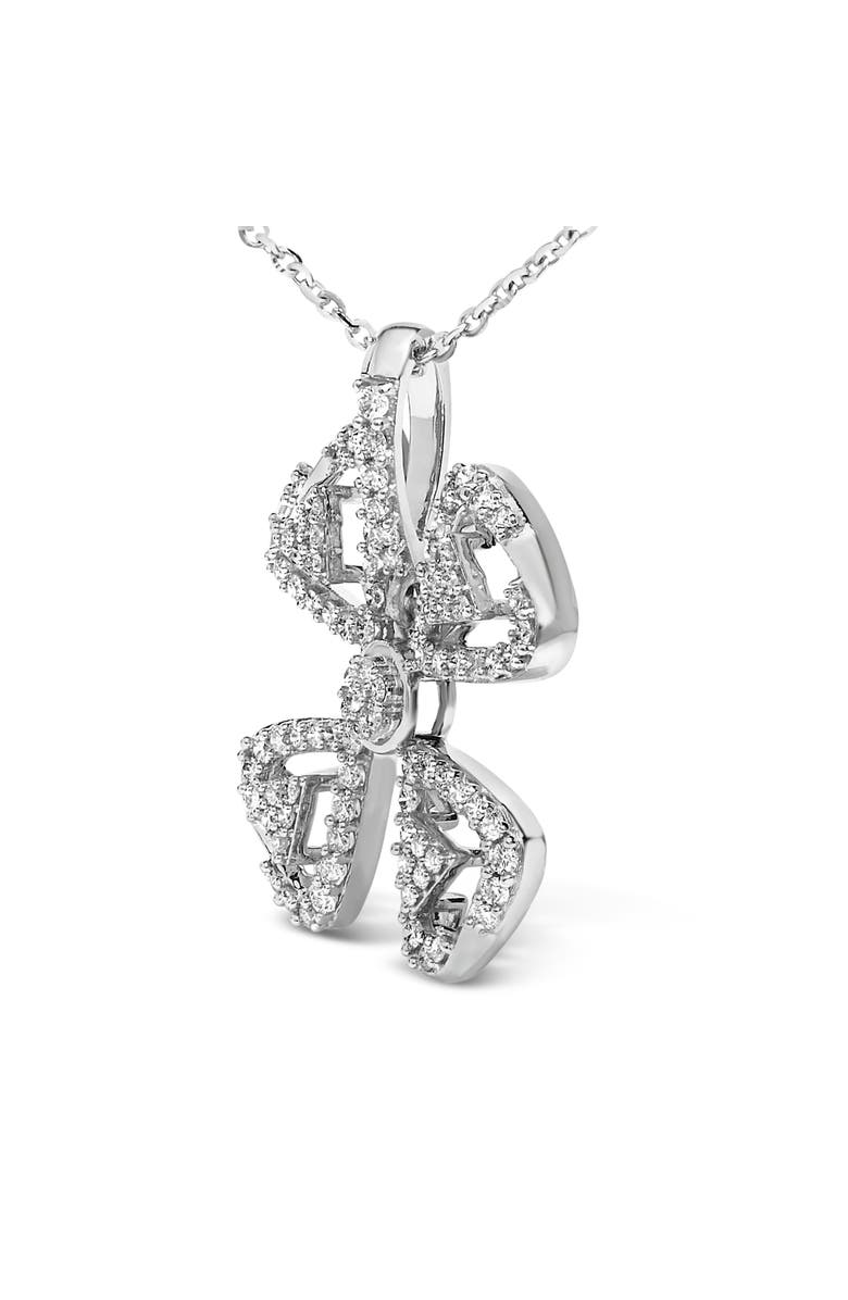 Haus of Brilliance 14K White Gold 5/8 Cttw Diamond 4 Leaf Floral Pendant Necklace, Alternate, color, White