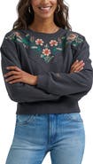 Wrangler Floral Embroidered Yoke Sweatshirt