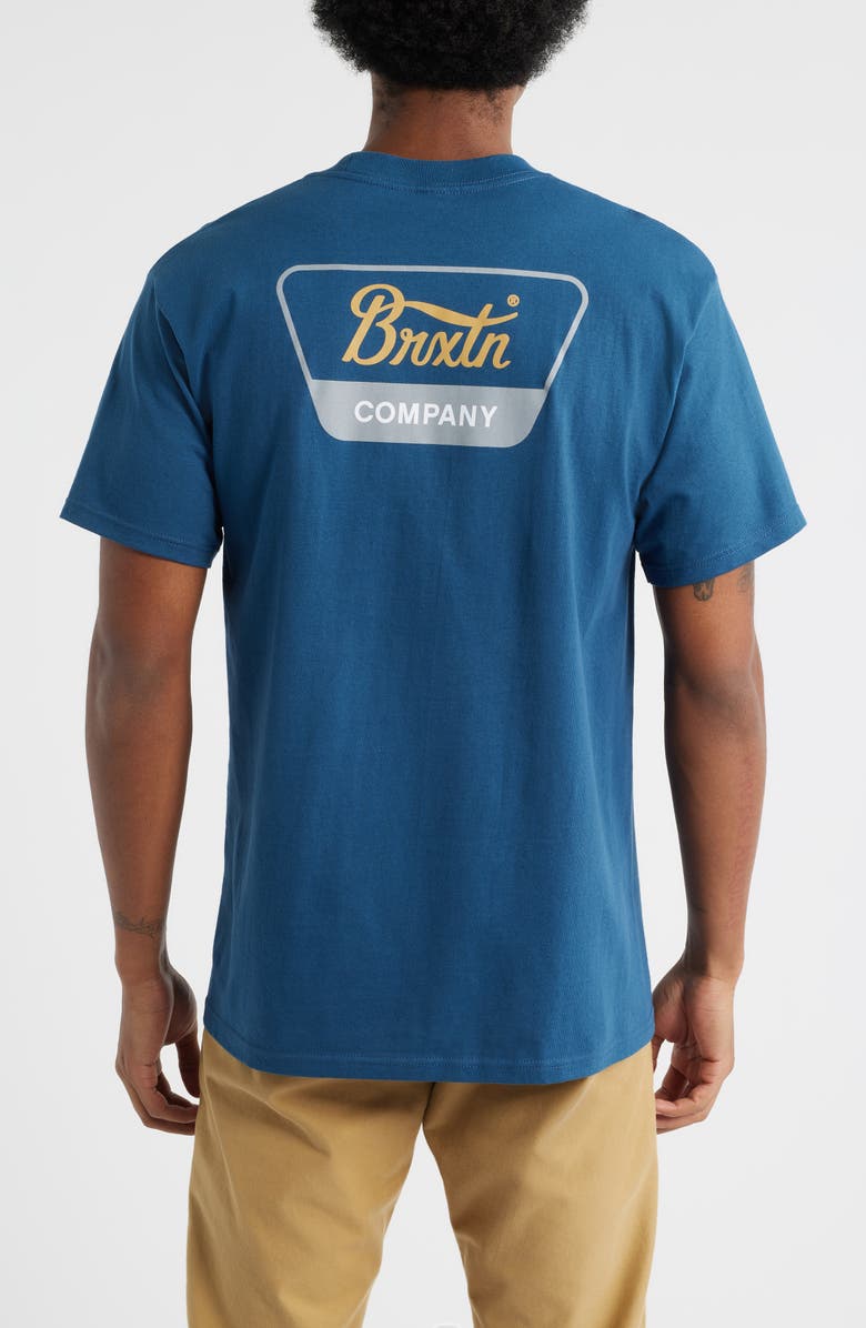 Brixton Linwood Cotton Logo Graphic T-Shirt, Alternate, color, Harbor Blue/Cool Grey/Washed