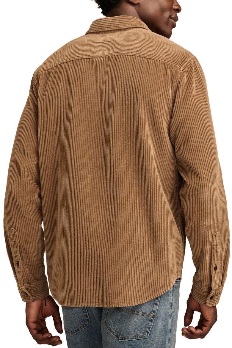 Corduroy Button-Up Top, Alternate, color, TEAK