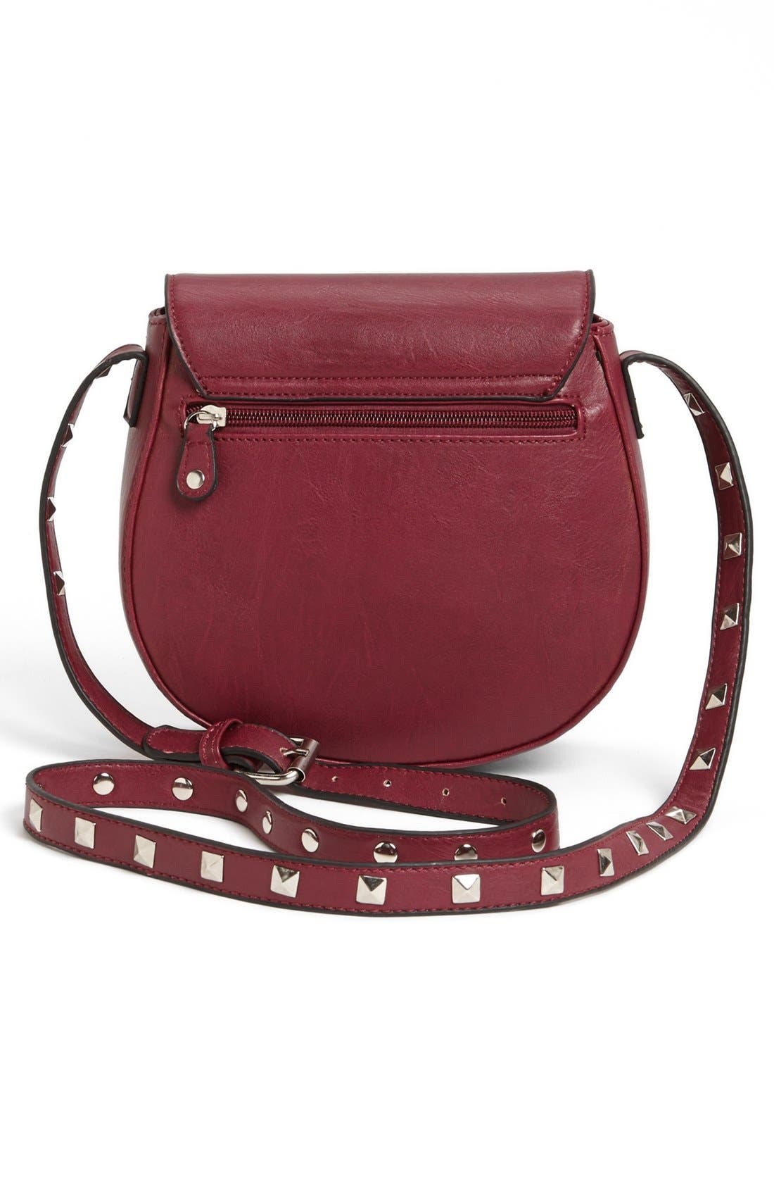 Faux Leather Crossbody Bag, Alternate, color, BERRY