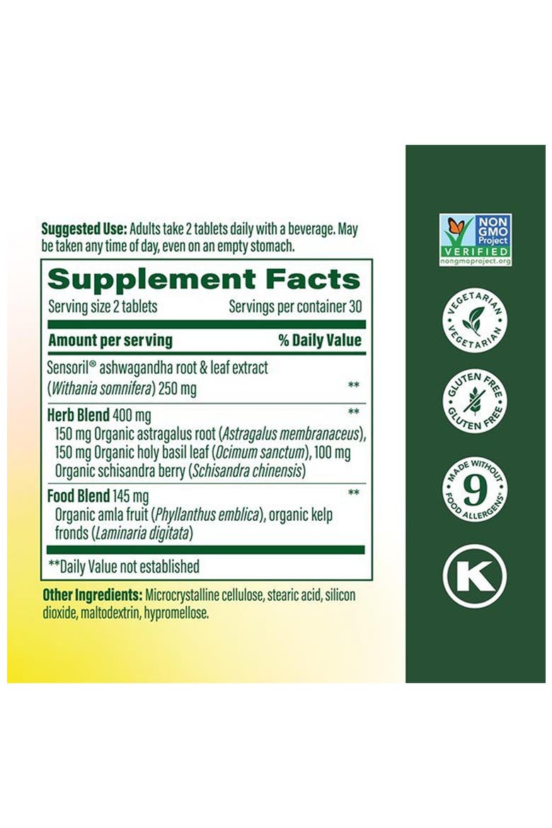 Ashwagandha Complex, Cortisol Supplement, Vegetarian, Gluten Free, 60 Mini Tablets, Alternate, color, None