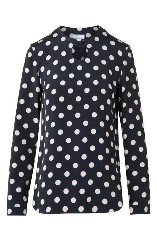 Akris Punto Polka Dot Long Sleeve Top