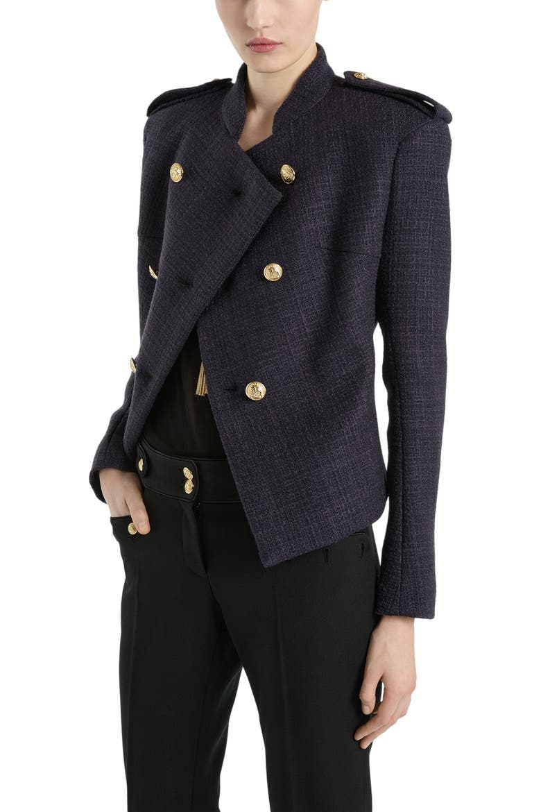 Tweed 6-Button Jacket, Alternate, color, blue