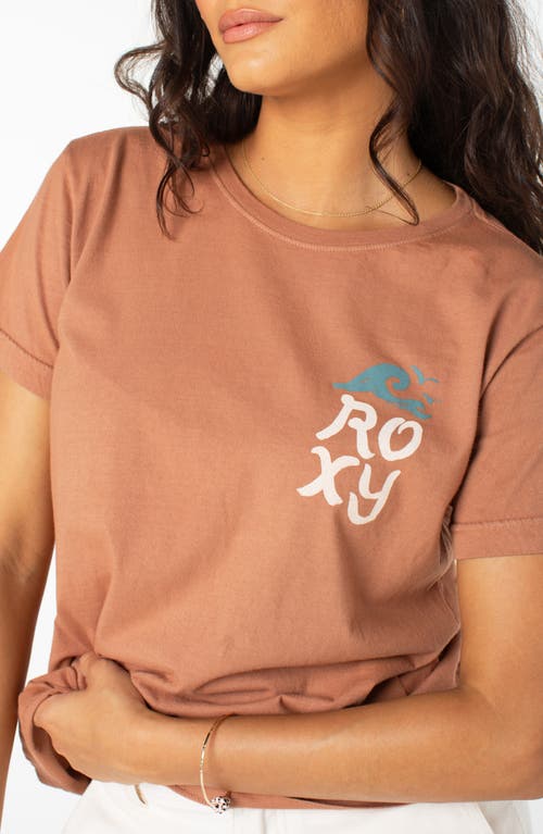 Roxy Painted Surf Graphic T-shirt In Brown