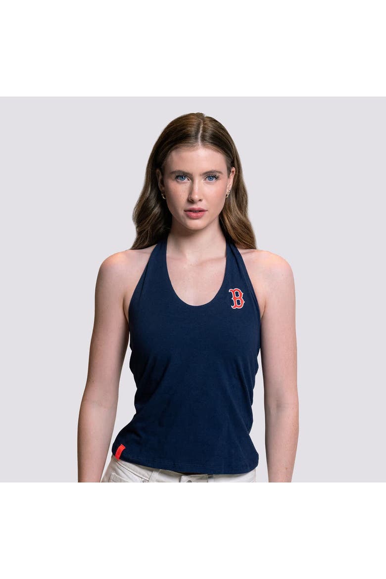 Women's Lusso Navy Boston Red Sox Noelle V-Neck Tank Top, Alternate, color, Navy