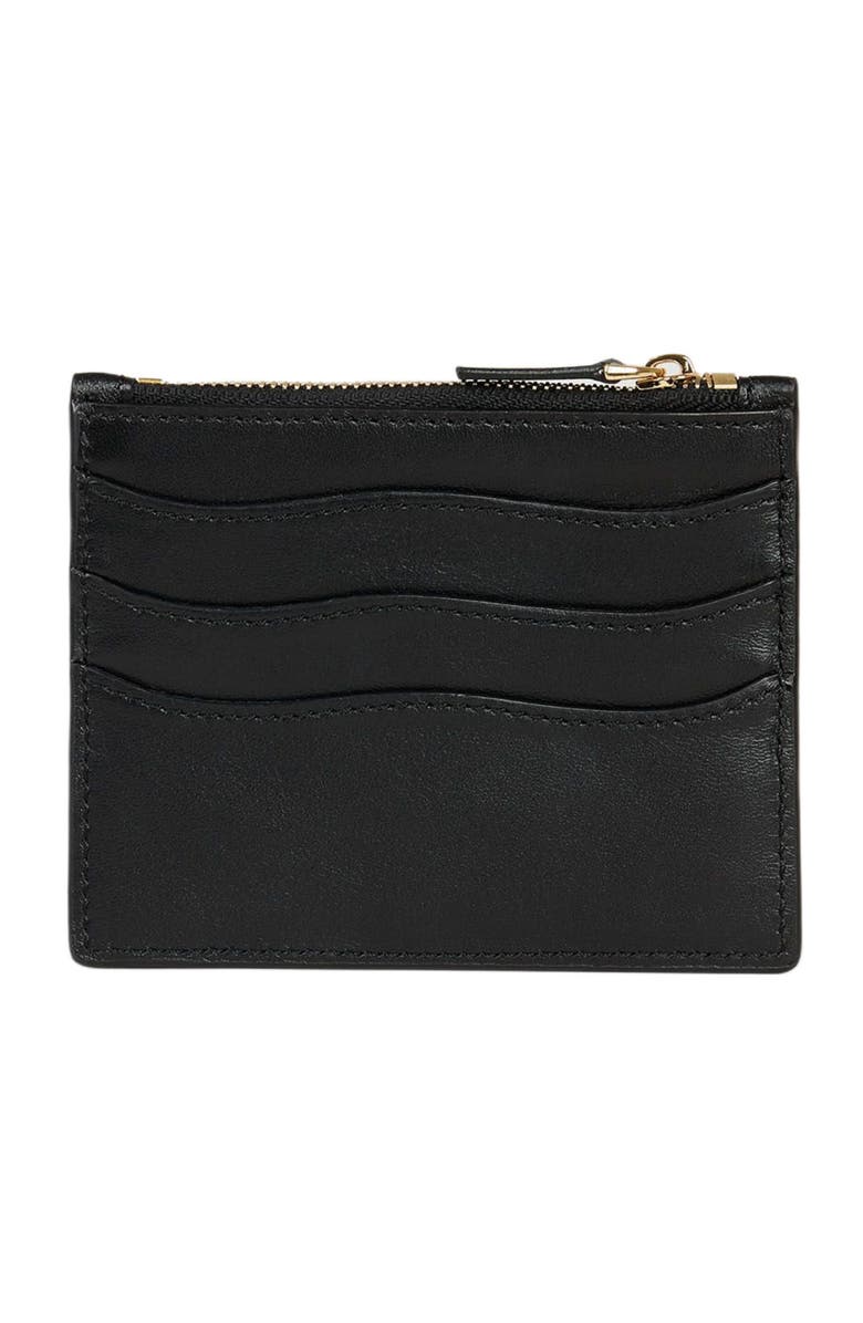 SANDRO Leather and suede cardholder, Alternate, color, Black