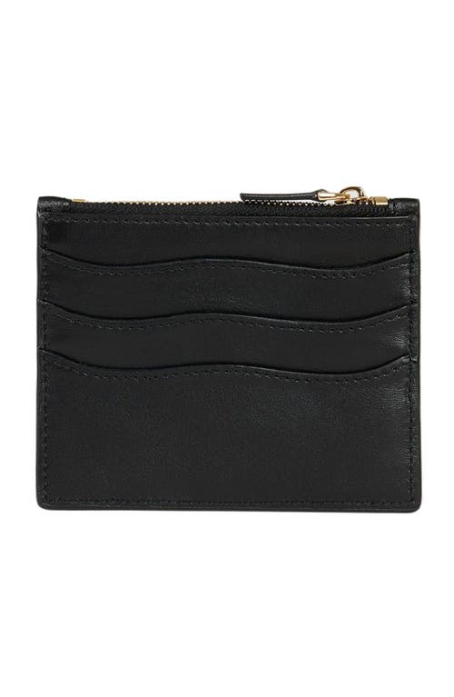 Sandro Leather Card Holder In Black