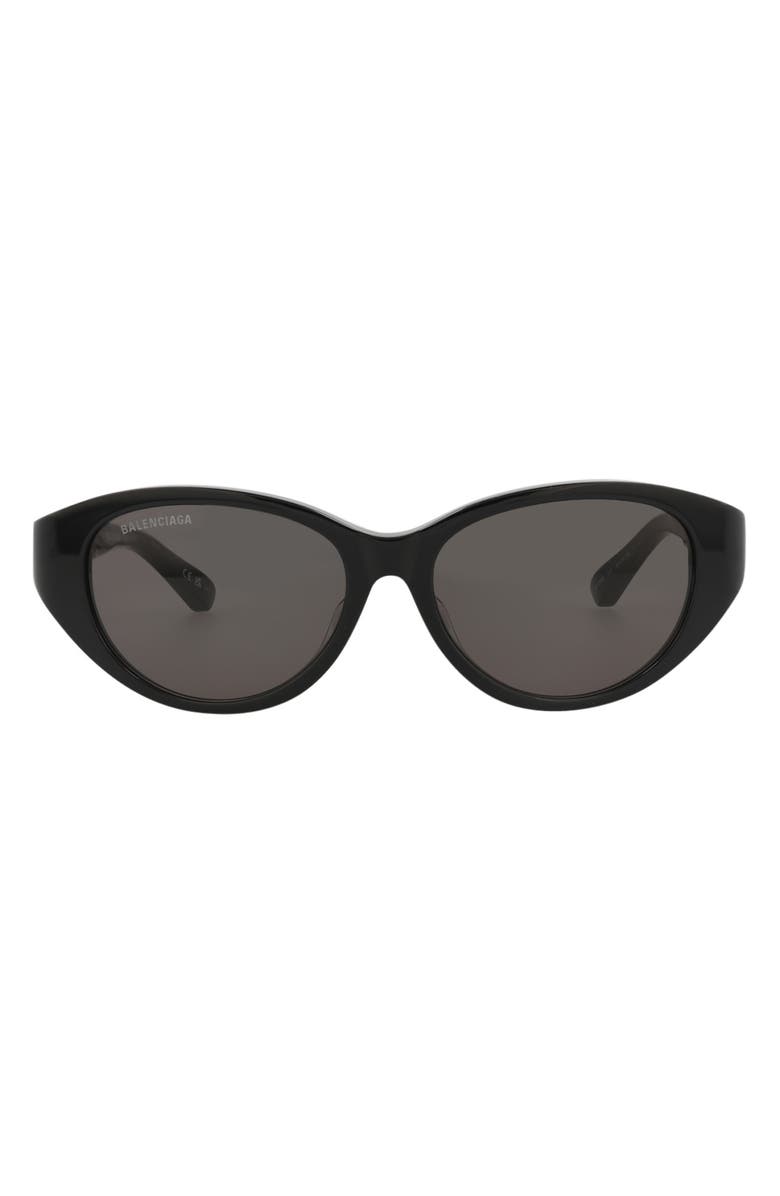 Balenciaga 55mm Cat Eye Sunglasses, Main, color, Black Black Grey
