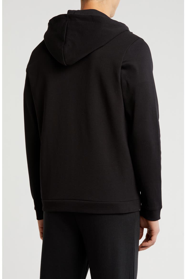Saggy Curved Zip-Up Hoodie, Alternate, color, BLACK