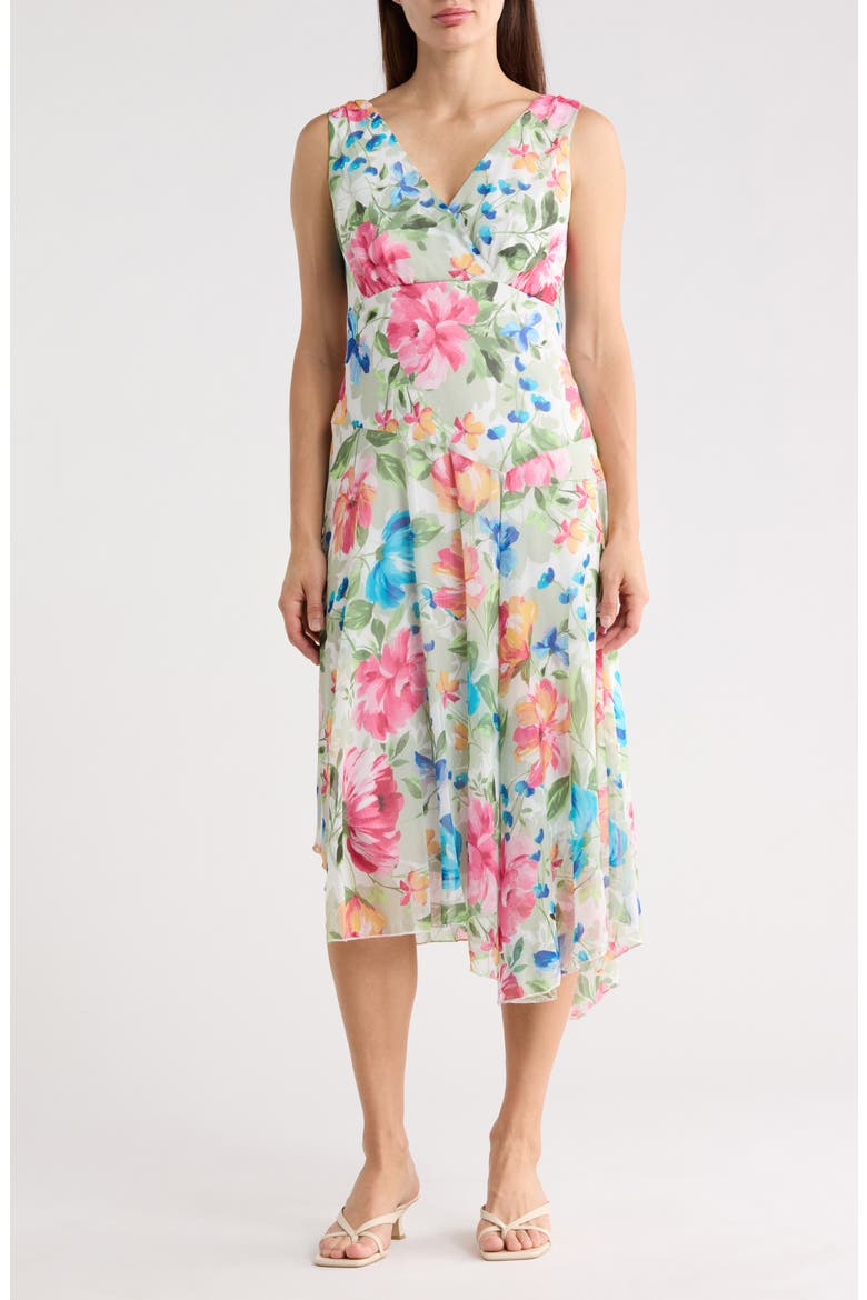 Yoryu Asymmetric Midi Dress, Main, color, SAGE