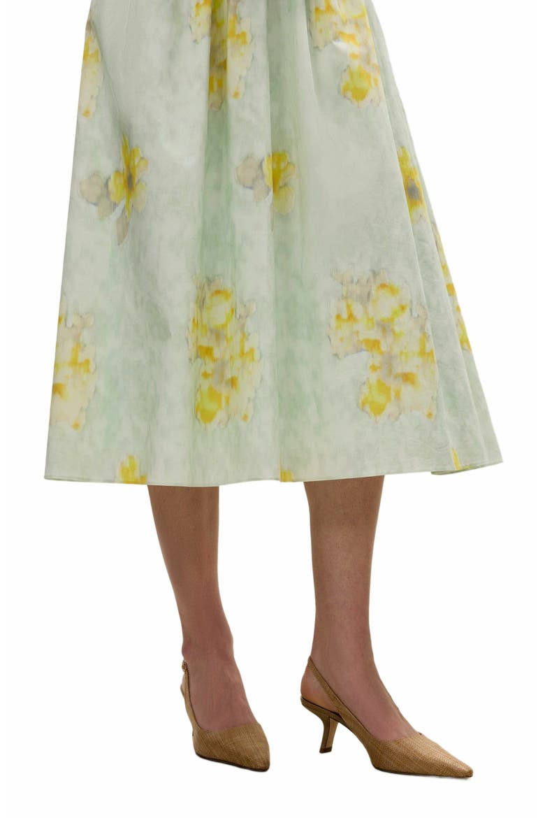 Yara Poplin Midi Dress, Alternate, color, SAGE COMBO