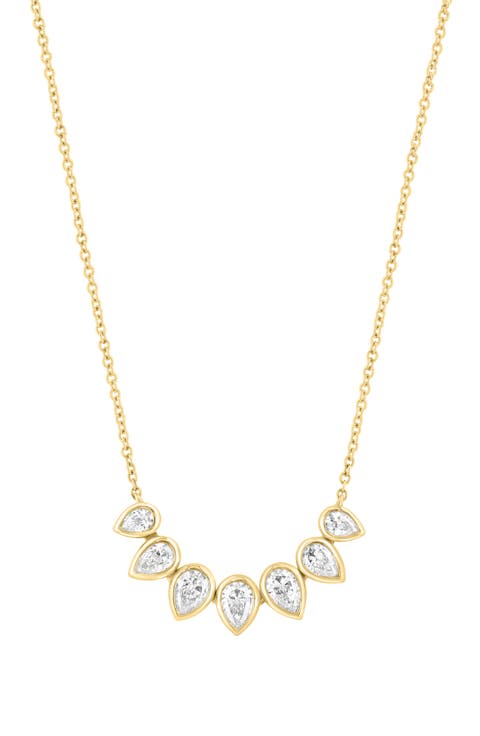 Lab Grown Diamond Curved Pendant Necklace