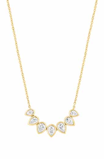 Lab Grown Diamond Curved Pendant Necklace