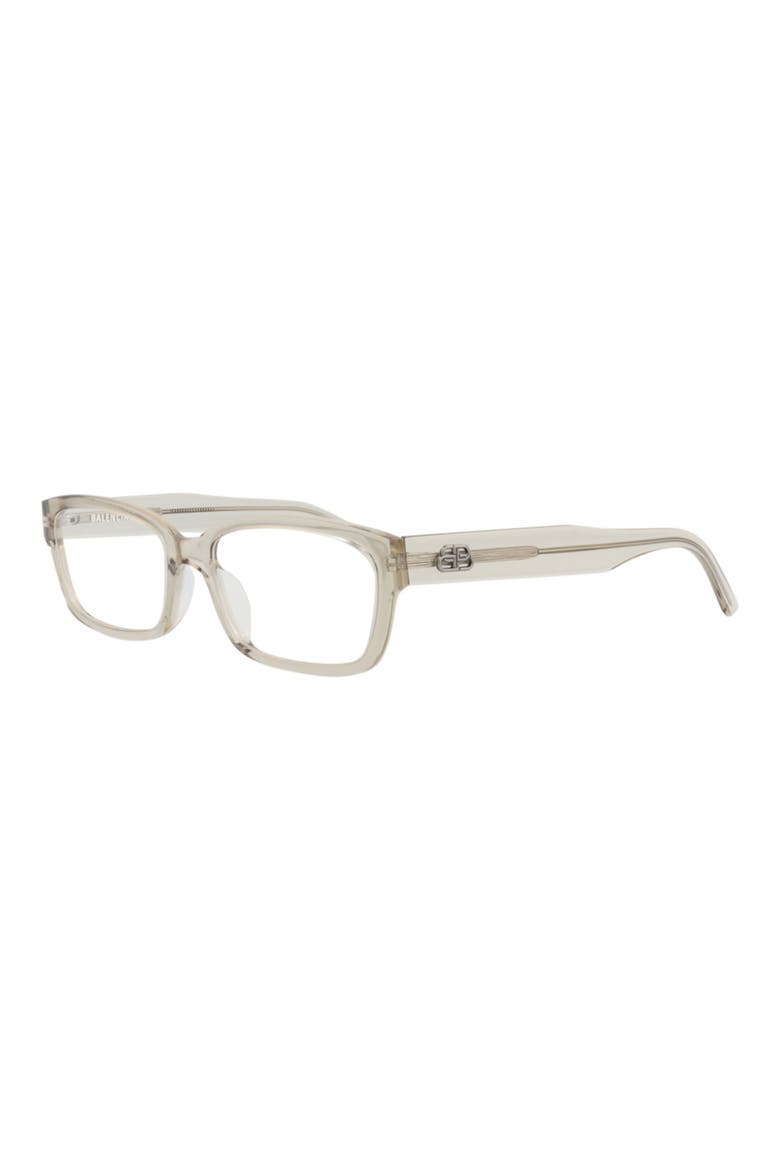 55mm Rectangular Optical Glasses, Alternate, color, BEIGE BEIGE TRANSPARENT