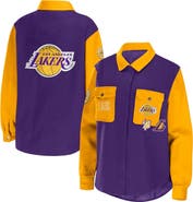 WEAR by Erin Andrews Women's WEAR by Erin Andrews Purple Los Angeles Lakers Colorblock Button-Up Shirt Jacket