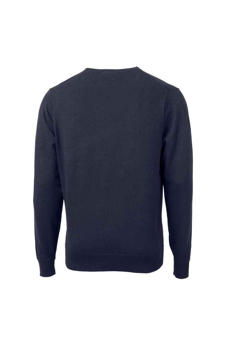 Men's Cutter & Buck Navy West Michigan Whitecaps Lakemont Tri-Blend V-Neck Pullover Sweater, Alternate, color, Navy