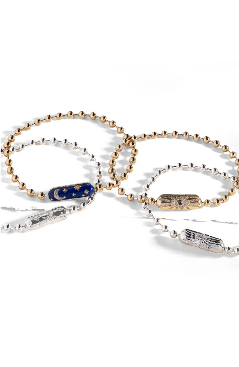 Alex and Ani Ball Chain Barrel Closure Bracelet with Butterflies, Alternate, color, 