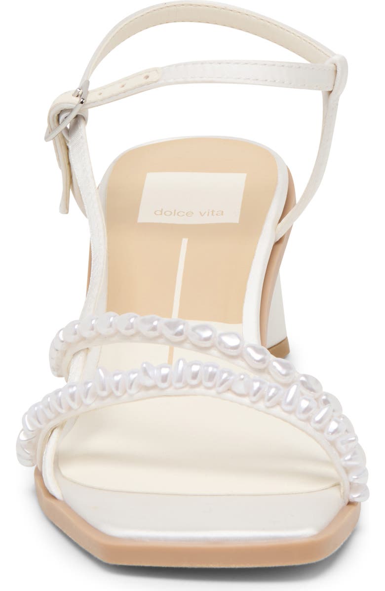 Dolce Vita Belita Embellished Sandal, Alternate, color, True White Satin