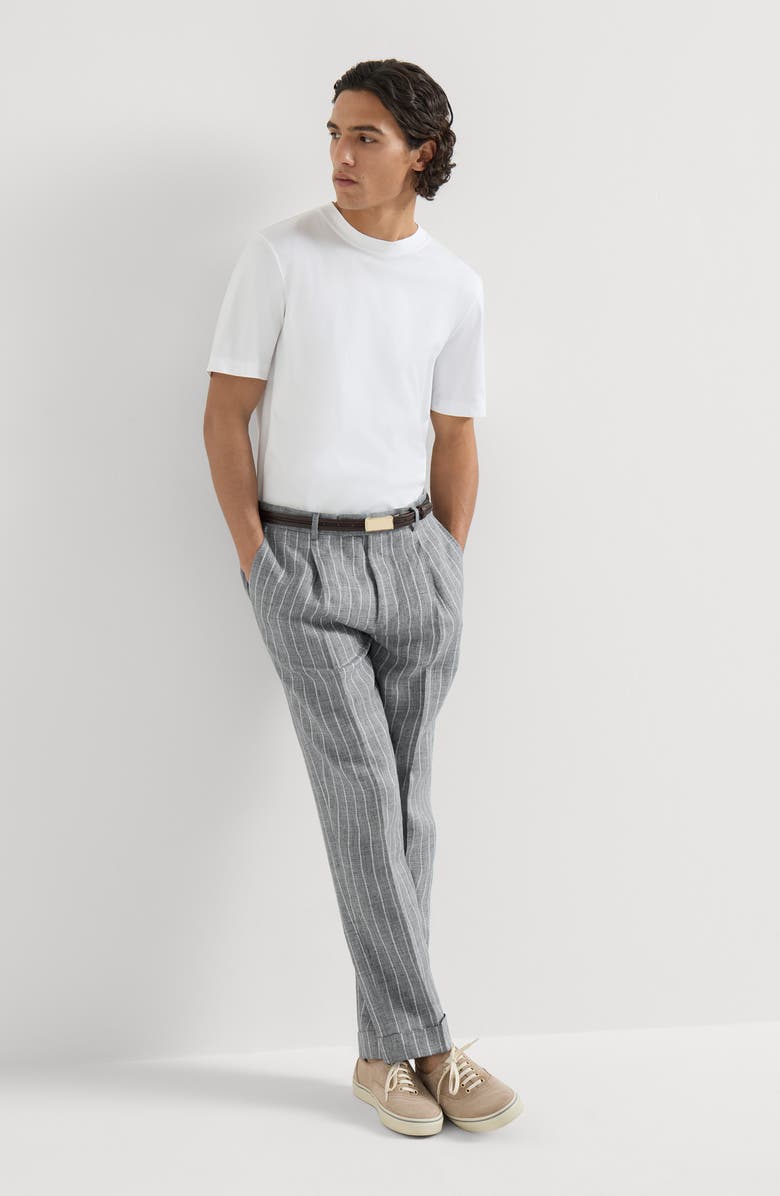 Brunello Cucinelli Twill trousers, Alternate, color, Medium Grey