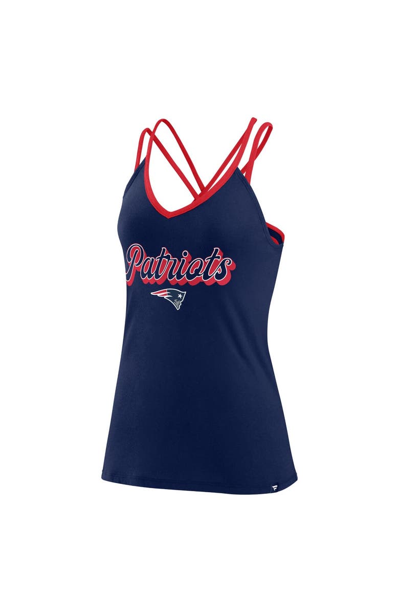 FANATICS Women's Fanatics Branded Navy New England Patriots Go For It Strappy Crossback Tank Top, Alternate, color, 