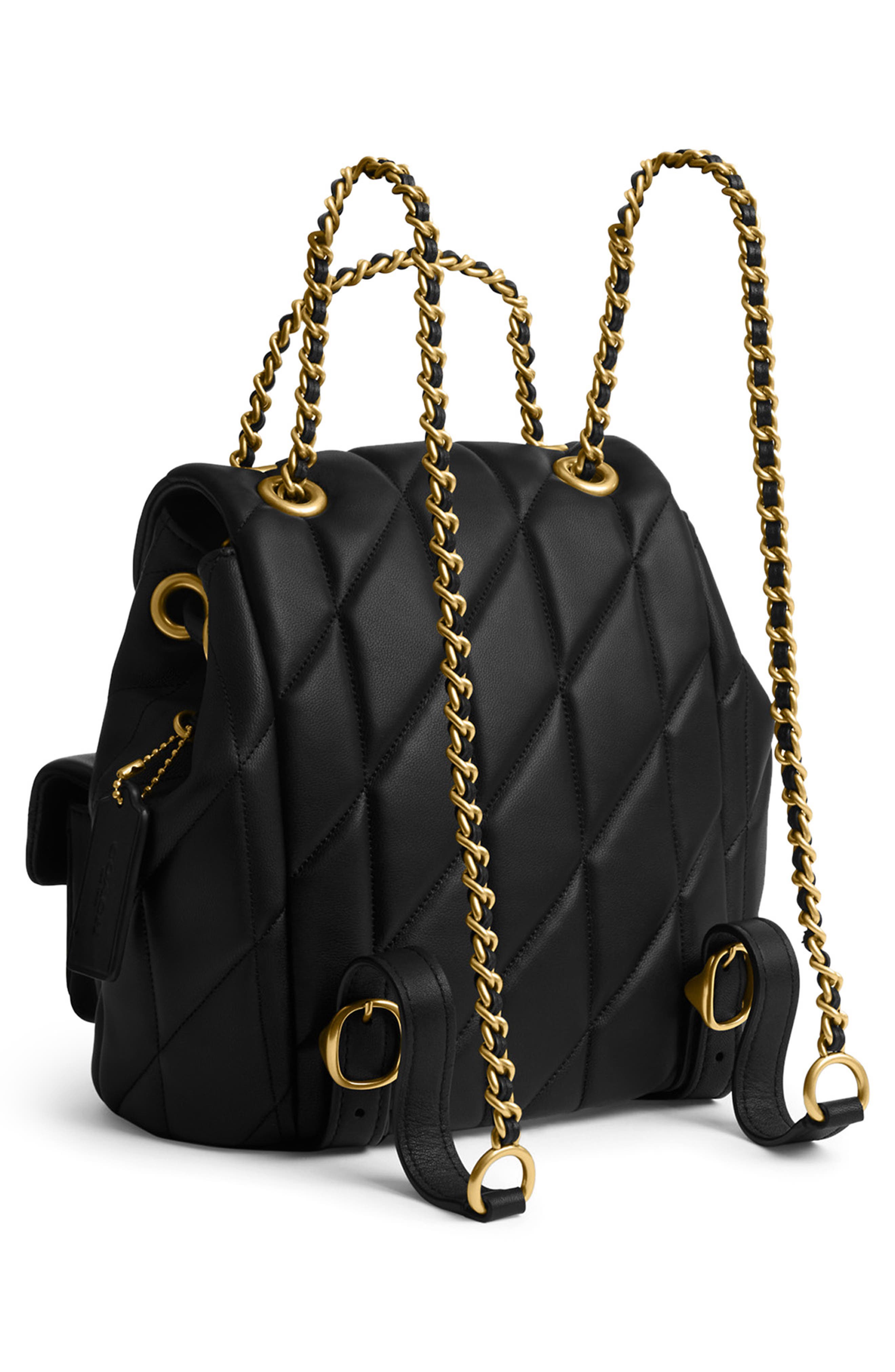 COACH Tabby Quilted Leather Backpack, Alternate, color, 