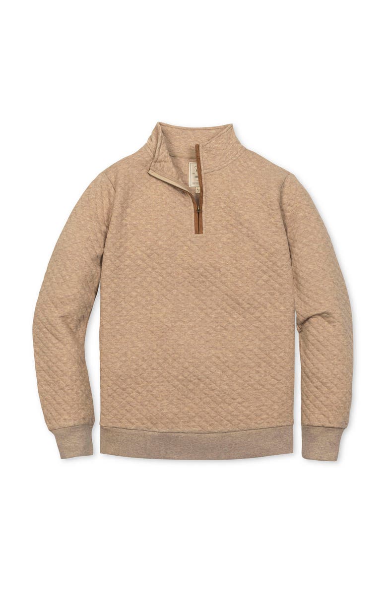 Hope & Henry Quilted Half Zip Pullover, Alternate, color, Camel Heather Quilted