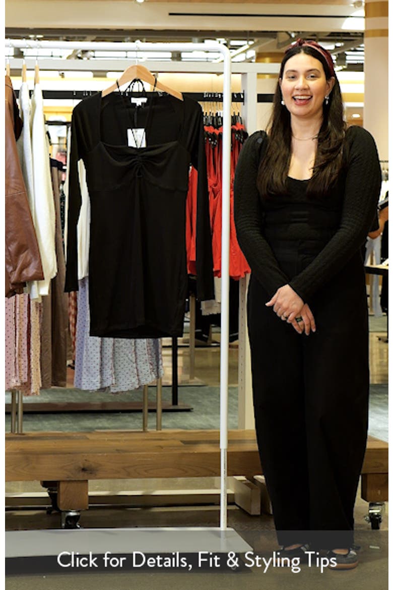 Halter Neck Long Sleeve Rib Body-Con Dress video