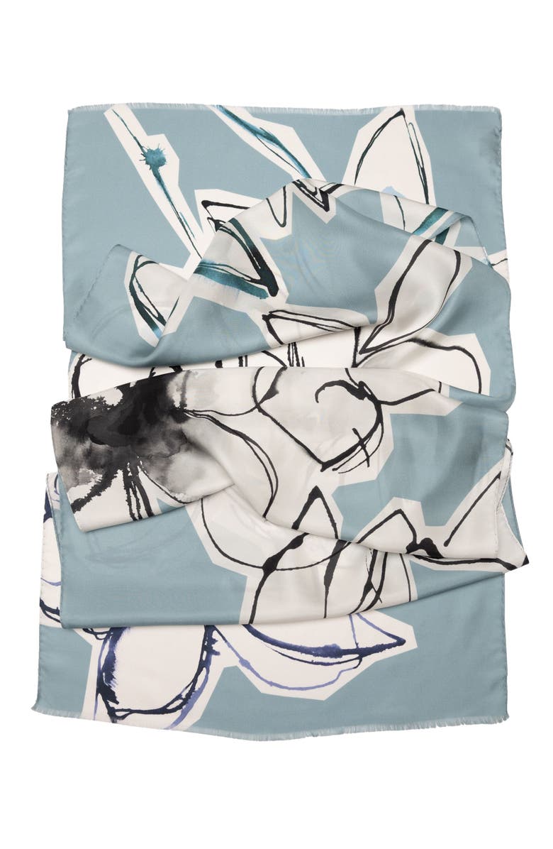 Elizabetta Mara - Long Silk Scarf for Women, Alternate, color, Dusty Blue