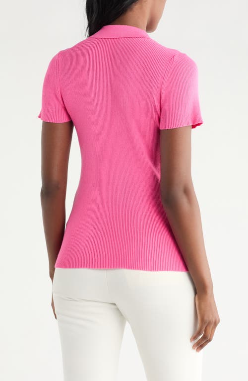 Cyrus Quarter Zip Polo In Pink