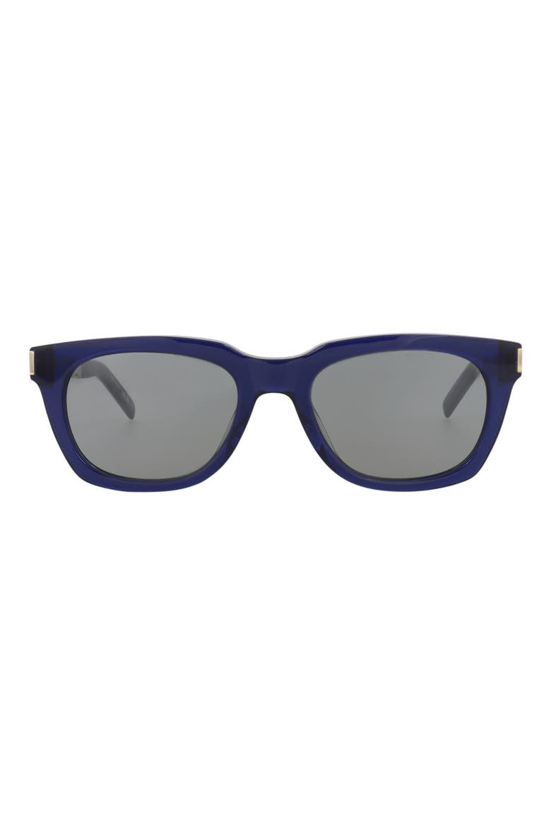 53mm Square Sunglasses, Main, color, BLUE SILVER