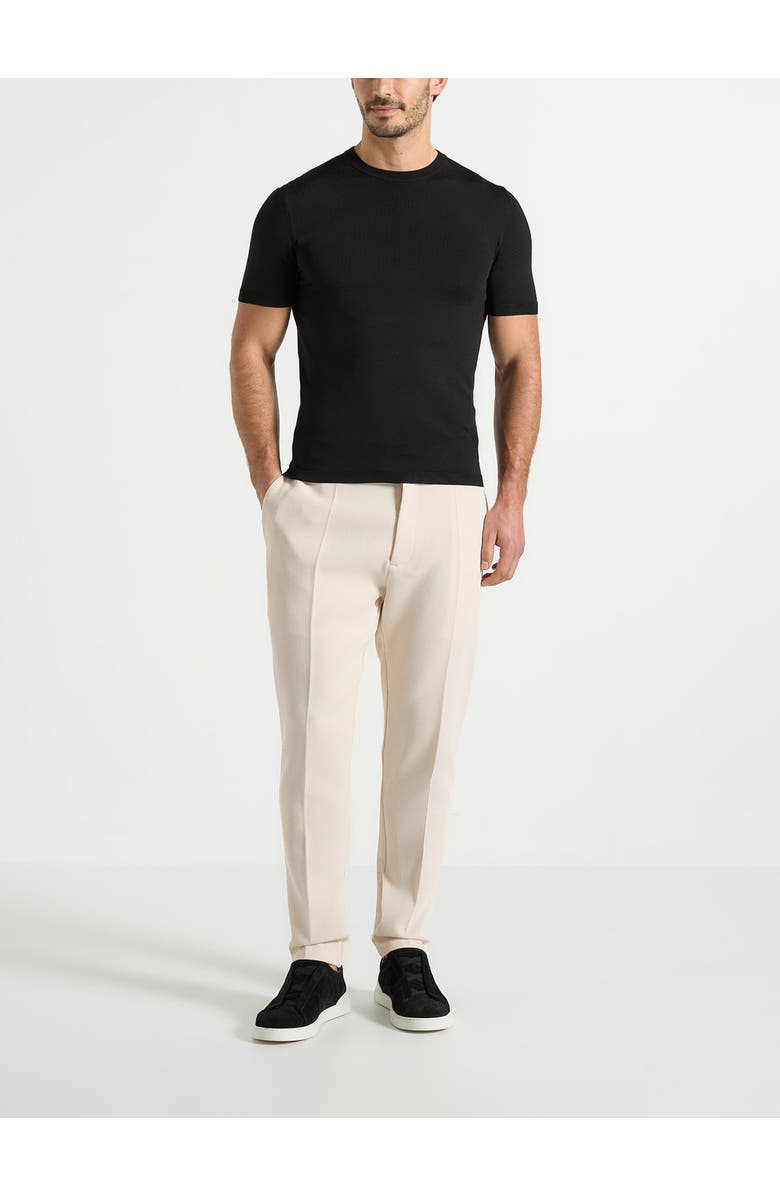 Manière De Voir Ellis Luxe Knitted T-Shirt, Main, color, Black