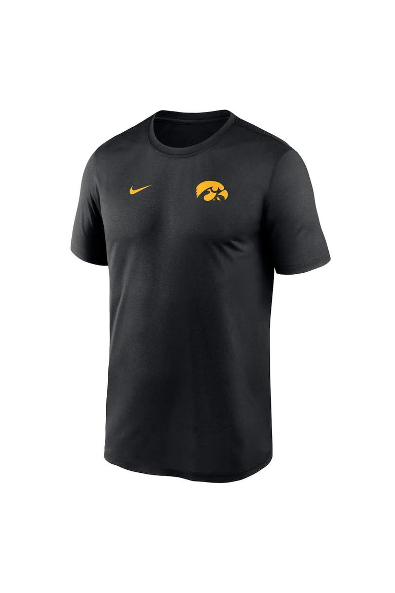 Men's Nike Black Iowa Hawkeyes 2025 Sideline Small Logo Legend Performance T-Shirt, Alternate, color, Black